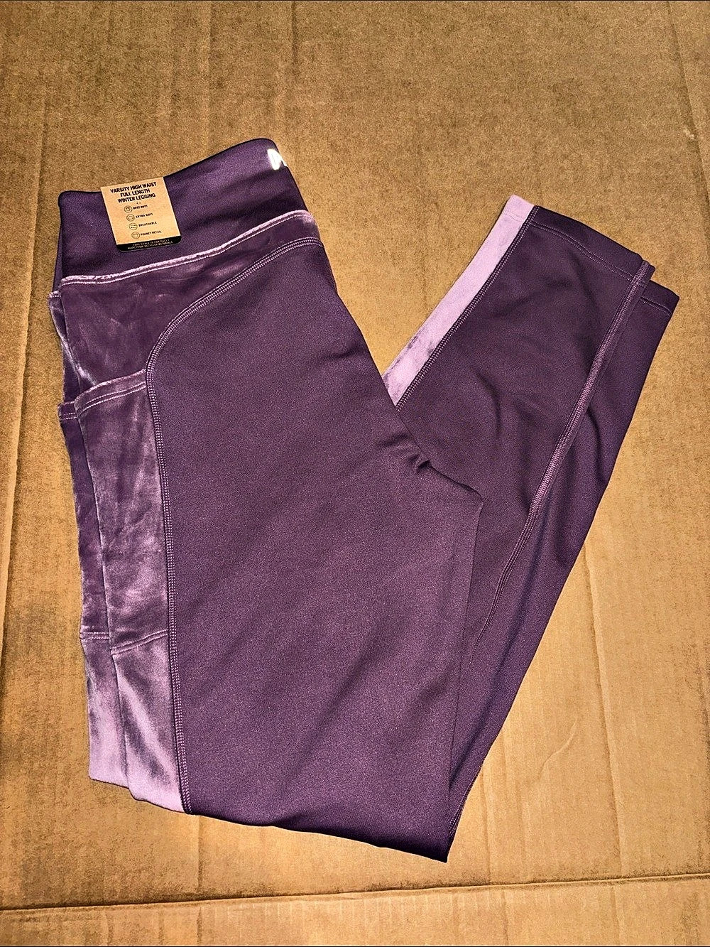 Victoria's Secret Pink Varsity High Waist Full Length Winter Legging Purple High